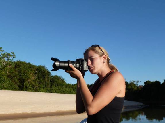 Fotografando as belezas do Pantanal ao longo do rio Rio Cuiabá, região de Porto Jofre, no final da rodovia Transpantaneira, no Mato Grosso